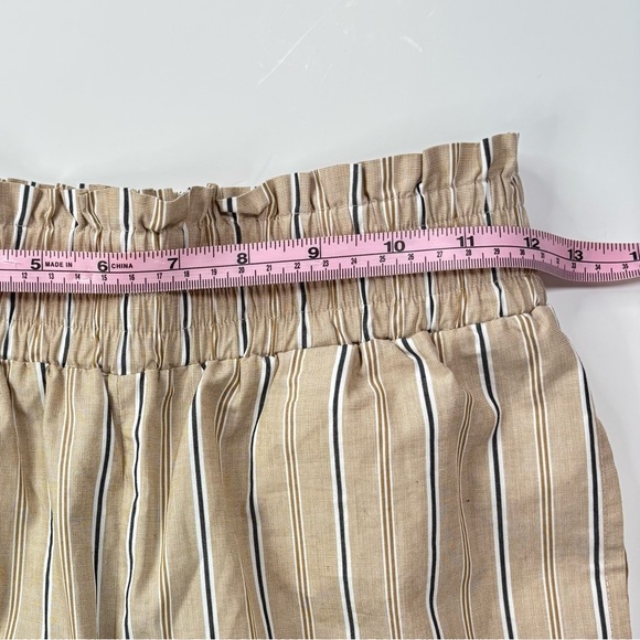 Twin-set Pull-on Utility Cargo Pants Vertical Striped 100% Cotton Shirred Waist - Picture 8 of 15